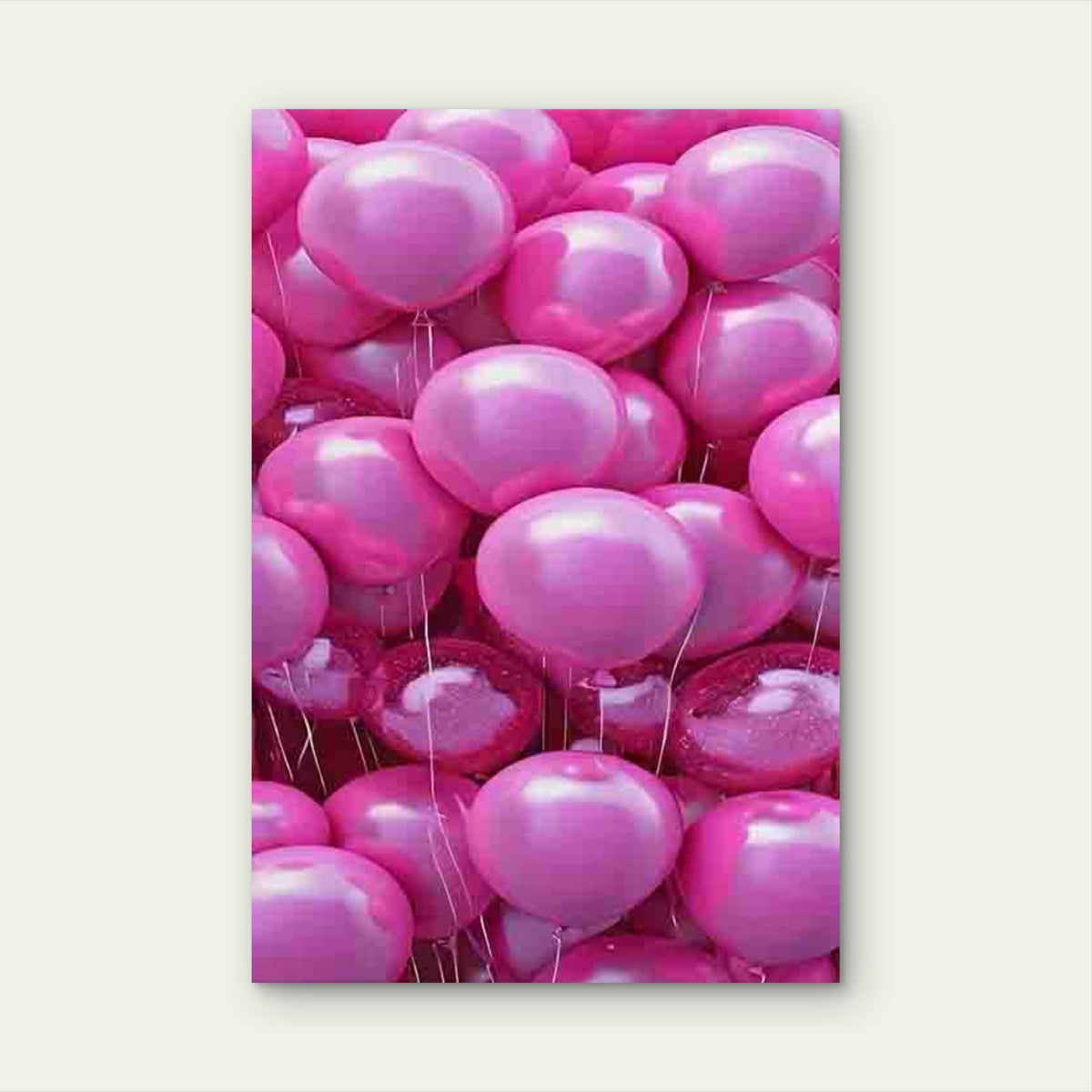 Bubblegum Pink Balloon Cluster Metal Print Ready to Hang