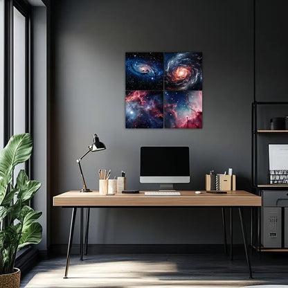 4pcs Galaxy  Nebula Space  Wall Art Canvas Framed