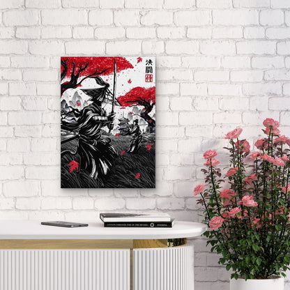 Featuring a Japanese Samurai Battle Metal Print Ready to Hang