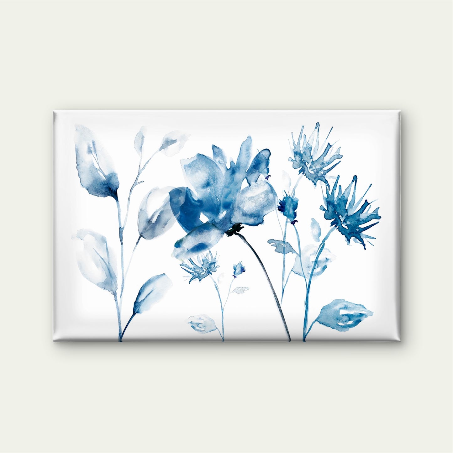 Blue Shaded Flowers Botanical Design Wall Art Decor 100% Australian Made