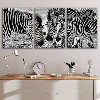 3pcs Black & White Horse Abstract Wall Art Set Canvas Framed 60x90cm - High Quality Print 100% Australian Made Wall Canvas Ready to Hang
