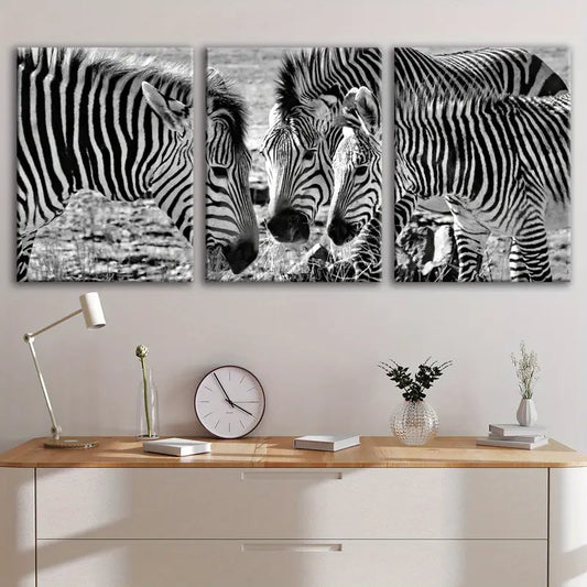 3pcs Black & White Horse Abstract Wall Art Set Canvas Framed 60x90cm - High Quality Print 100% Australian Made Wall Canvas Ready to Hang