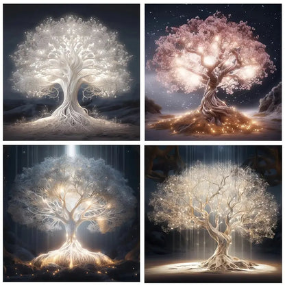 4pcs Life Tree Theme Wall Art Canvas Framed