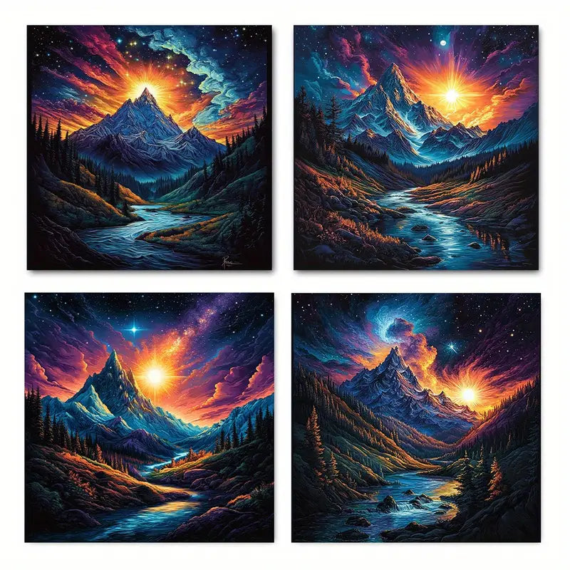 4pcs Modern Elegant  Canvas  Painting  CP  Wall Art Canvas Framed