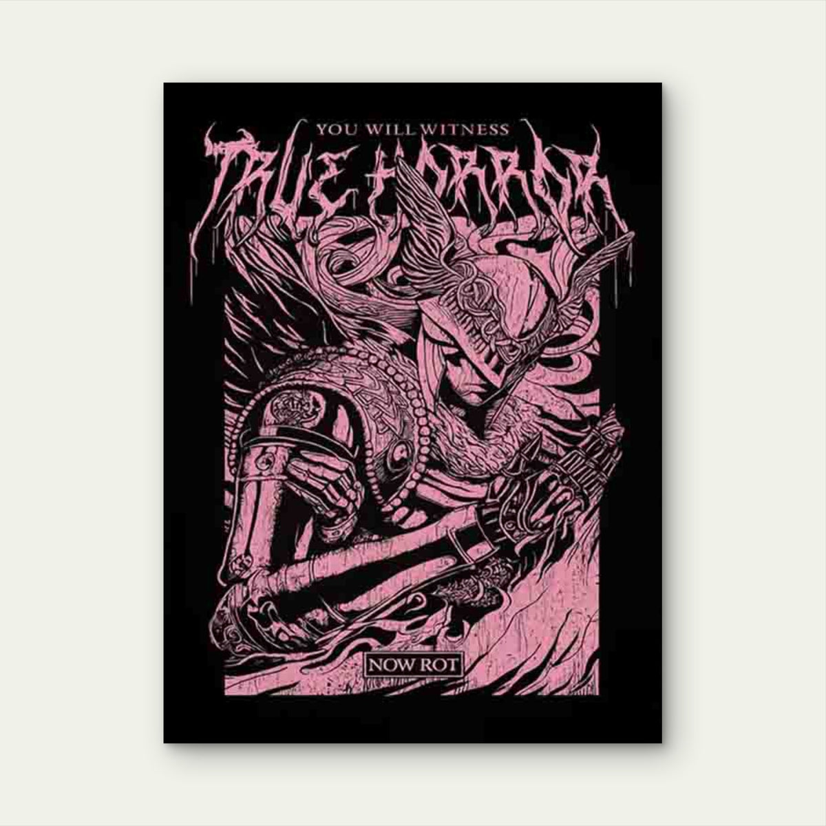 Pink Warrior Artwork Modern Retro 60x90cm Metal Print Ready to Hang