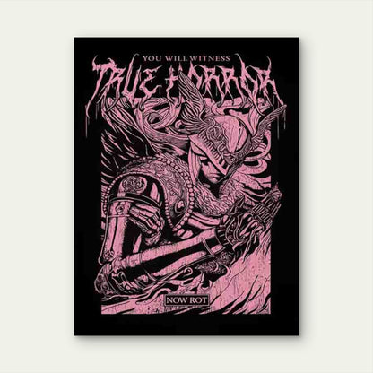 Pink Warrior Artwork Modern Retro 60x90cm Metal Print Ready to Hang