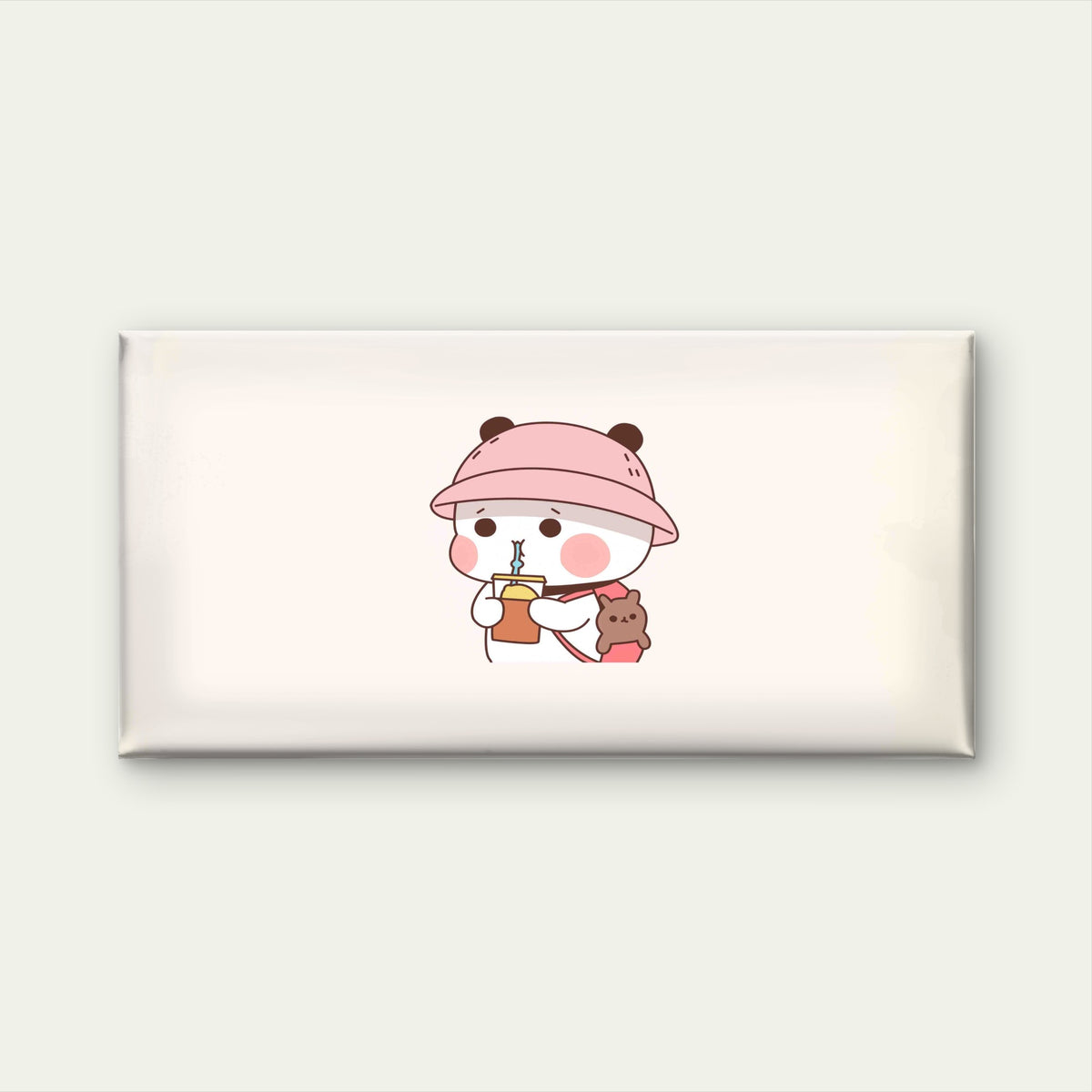 Panda Cat Drinking Bubble Tea Wall Art Canvas Office Home Room Framed 120x60cm