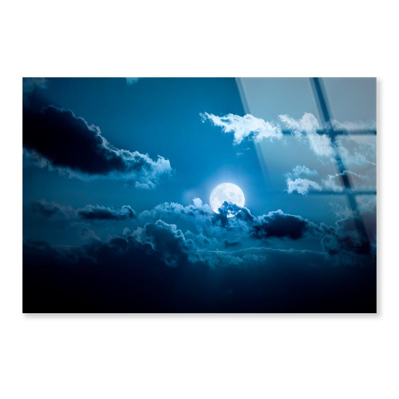 Full Moon Night Acrylic Glass Print Tempered Glass Wall Art 100% Made in Australia Ready to Hang