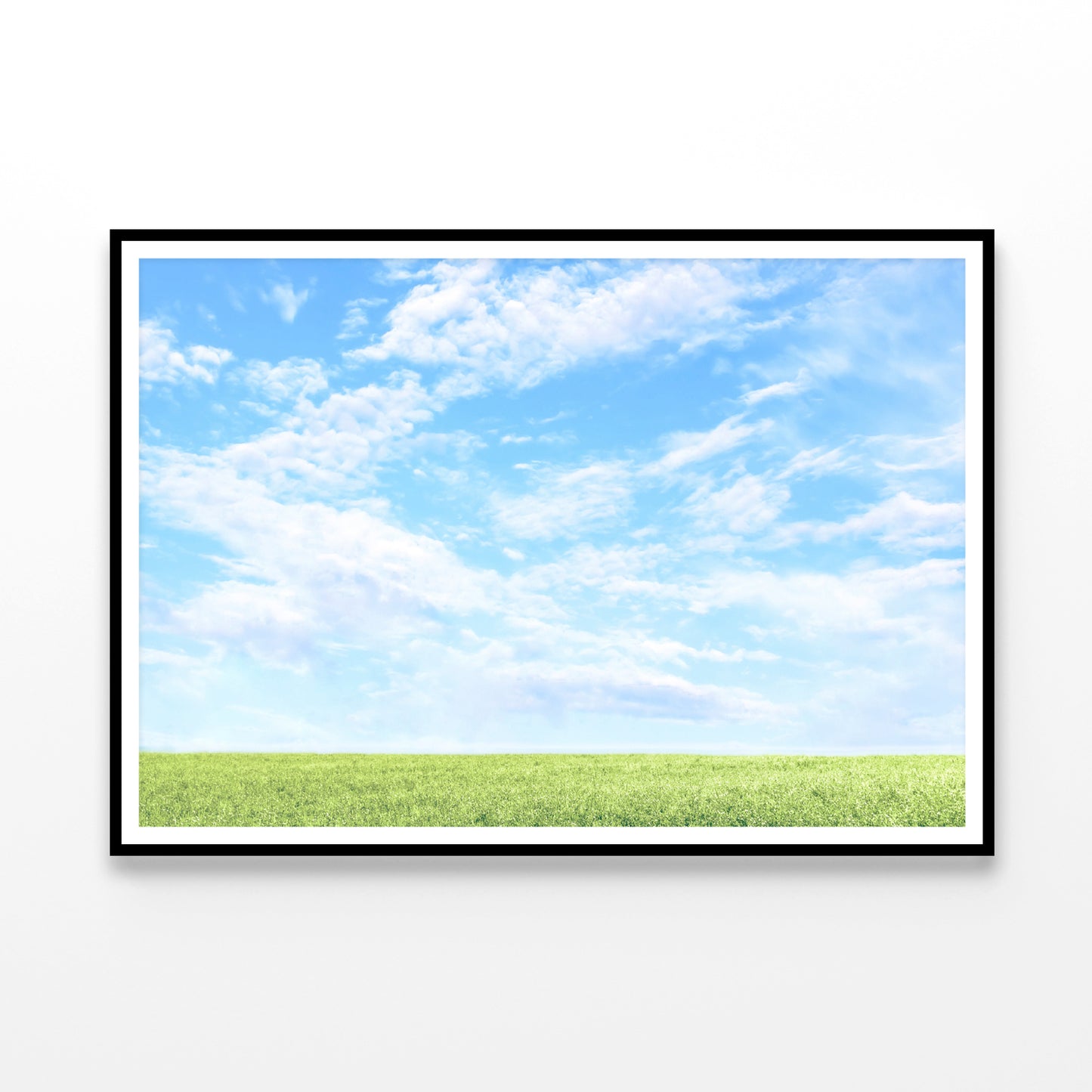 Beautiful Scenic View of Grassy Field and Blue Sky Home Decor Premium Quality Poster Print Choose Your Sizes