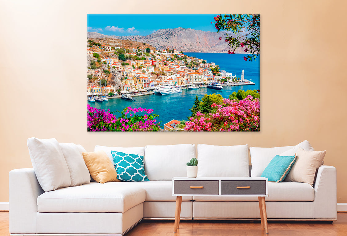 Symi Town Cityscape, Greece Wall Art Decor 100% Australian Made