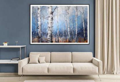 Modern Hand Painted Birch Tree Oil Painting Home Decor Premium Quality Poster Print Choose Your Sizes