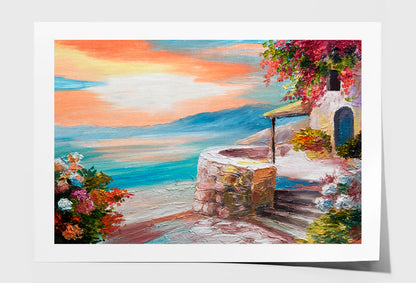 Greek Embankment Oil Painting Wall Art Limited Edition High Quality Print Unframed Roll Canvas None