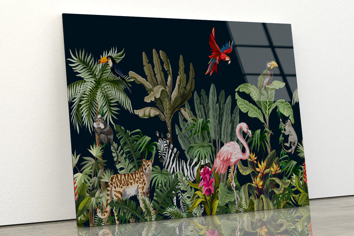 Animals in a Tropical Area Acrylic Glass Print Tempered Glass Wall Art 100% Made in Australia Ready to Hang