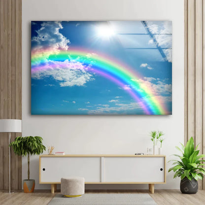 Blue Sky & Rainbow UV Direct Aluminum Print Australian Made Quality