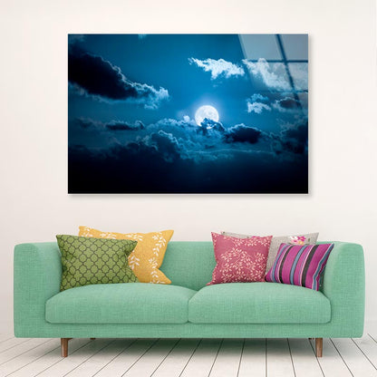 Full Moon Night Acrylic Glass Print Tempered Glass Wall Art 100% Made in Australia Ready to Hang