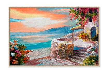 Greek Embankment Oil Painting Wall Art Limited Edition High Quality Print Canvas Box Framed Natural