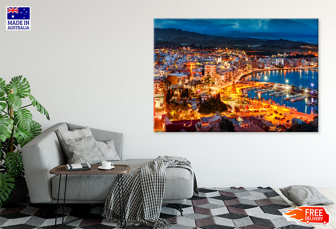 Aguilas spain by night Print 100% Australian Made