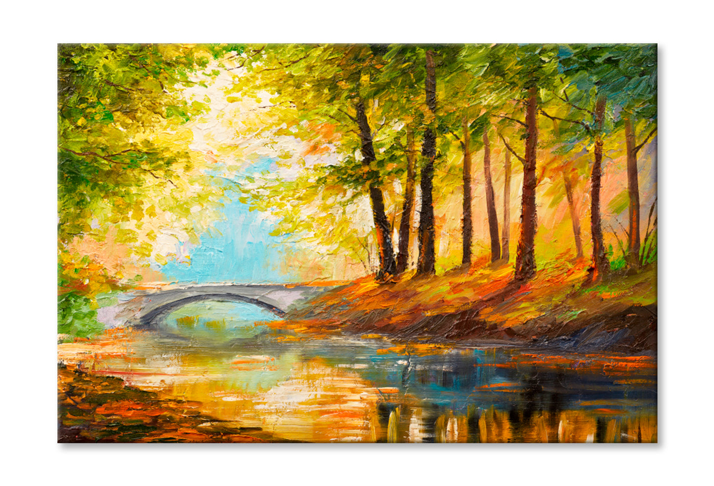 Forest Near The River Oil Painting Limited Edition High Quality Print Stretched Canvas None