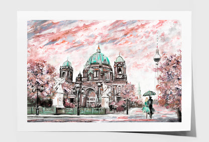 Street View Of Berlin Oil Painting Wall Art Limited Edition High Quality Print Unframed Roll Canvas None