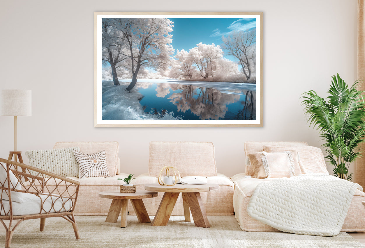 Infrared View of Pond and Trees Home Decor Premium Quality Poster Print Choose Your Sizes