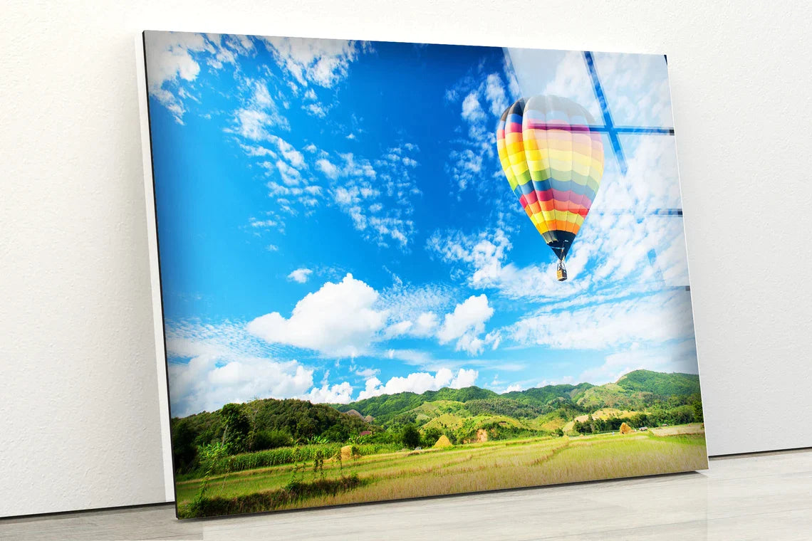 Hot Air Balloon Field UV Direct Aluminum Print Australian Made Quality