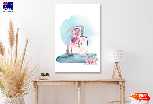 Perfume With Book and Lipstick Wall Art Limited Edition High Quality Print