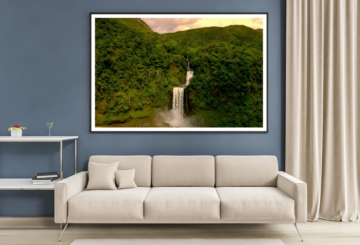 Waterfall in the Forest View Home Decor Premium Quality Poster Print Choose Your Sizes