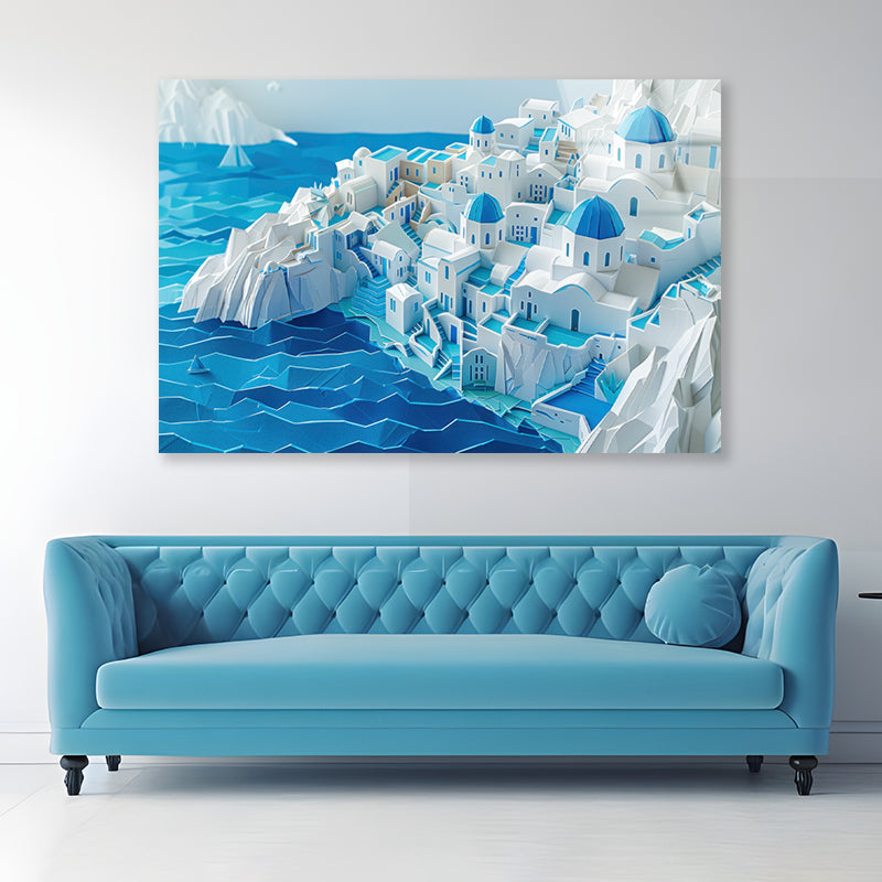 Water, Ice and Snow Origami Paper Acrylic Glass Print Tempered Glass Wall Art 100% Made in Australia Ready to Hang