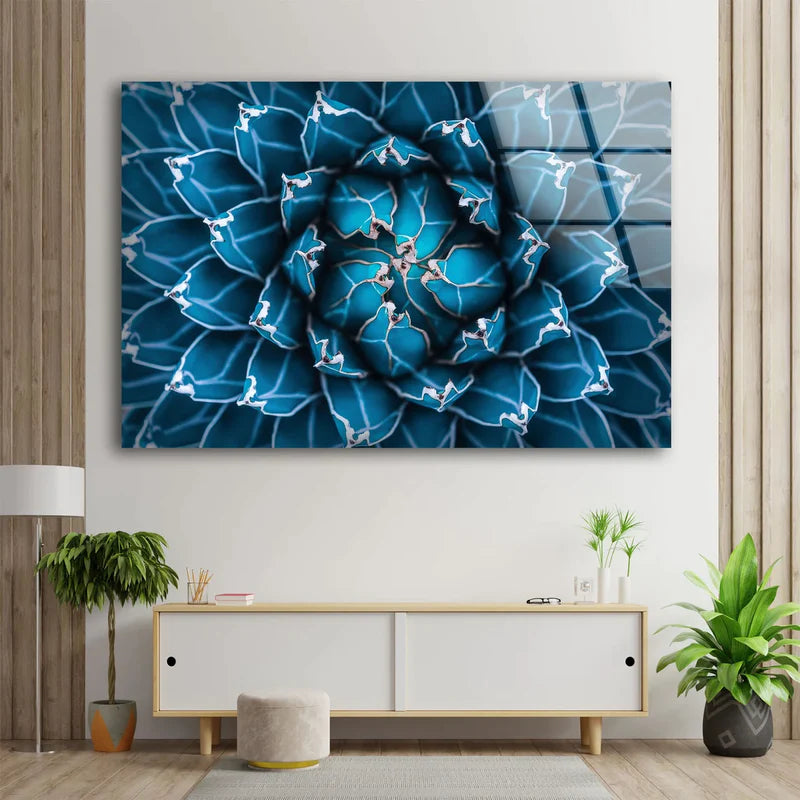 Blue Flower Macro UV Direct Aluminum Print Australian Made Quality