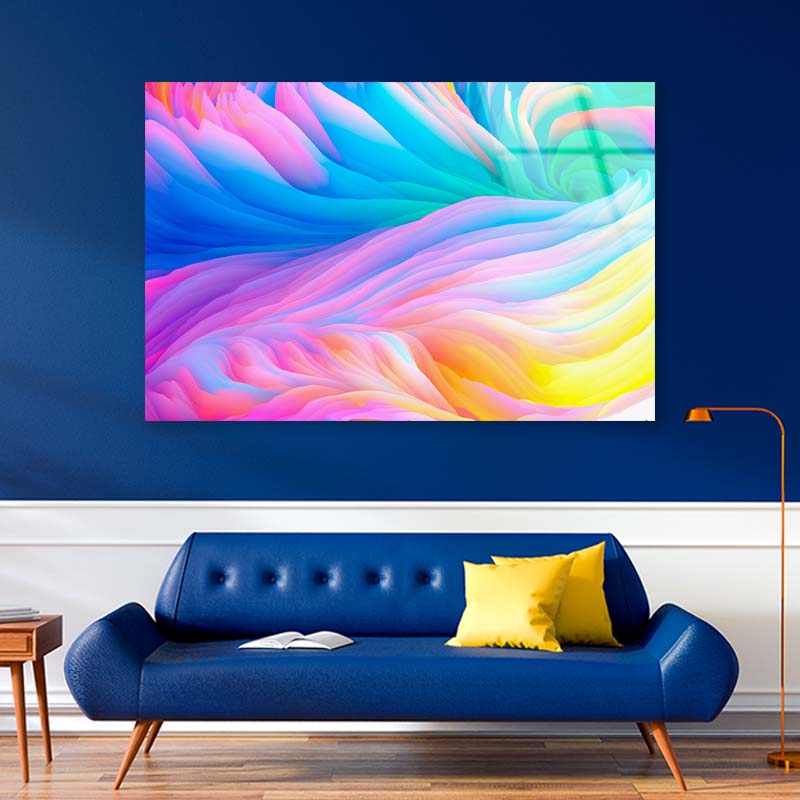 Rainbow Colors Abstract Acrylic Glass Print Tempered Glass Wall Art 100% Made in Australia Ready to Hang