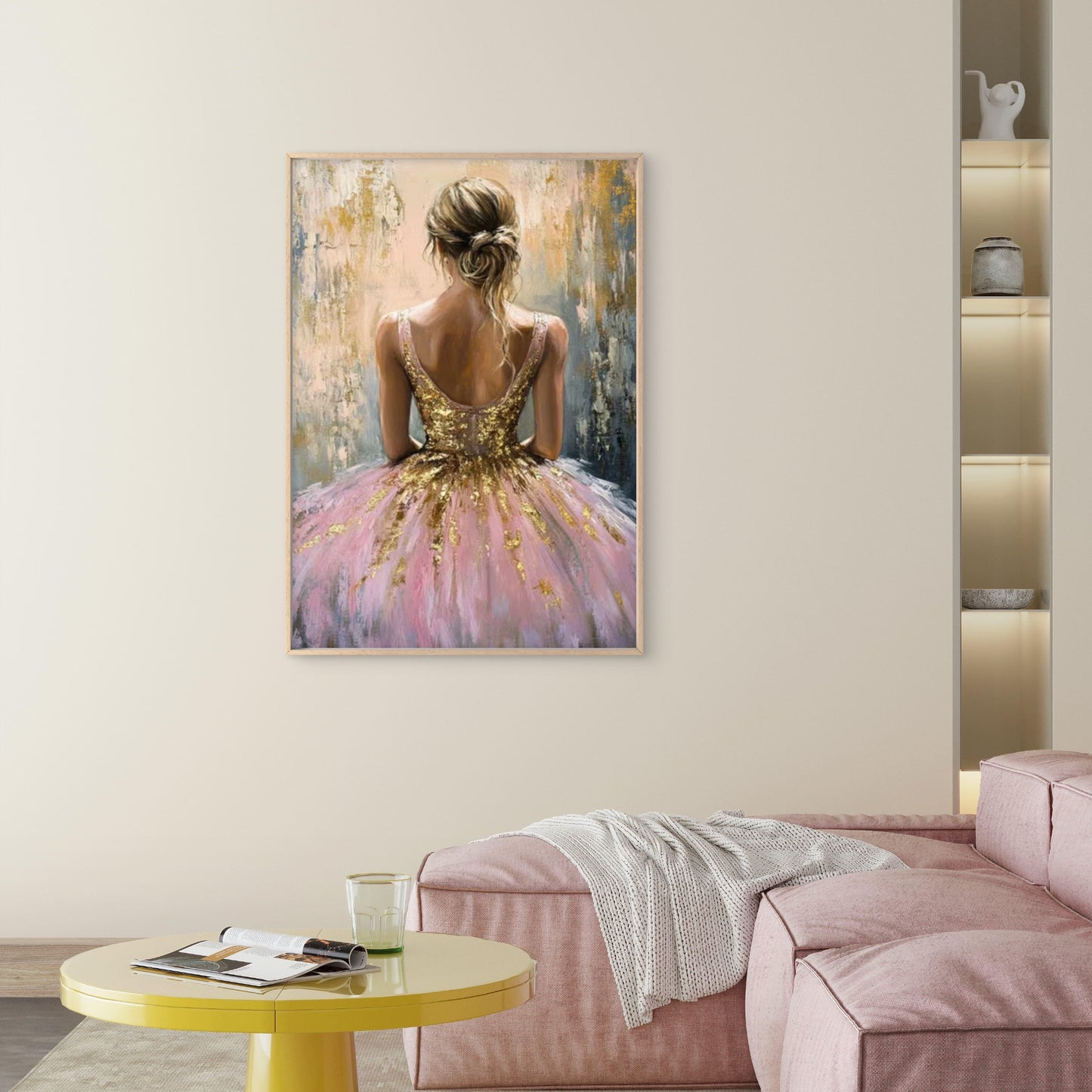 Golden Elegance Back View Fashion Home Decor Premium Quality Poster Print Choose Your Sizes
