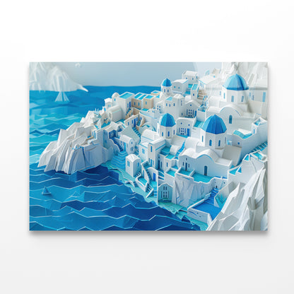 Water, Ice and Snow Origami Paper Acrylic Glass Print Tempered Glass Wall Art 100% Made in Australia Ready to Hang