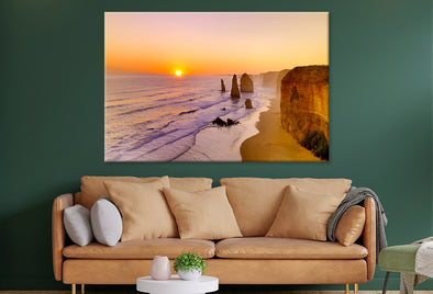 Sunset Sea with Rocks Stunning Design Print 100% Australian Made