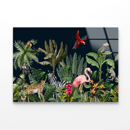 Animals in a Tropical Area Acrylic Glass Print Tempered Glass Wall Art 100% Made in Australia Ready to Hang