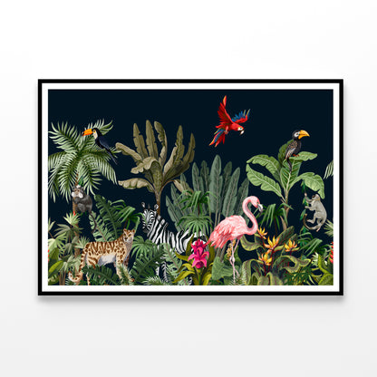 Animals in a Tropical Area Home Decor Premium Quality Poster Print Choose Your Sizes