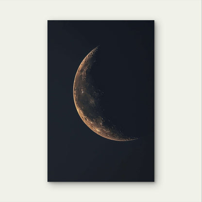 Detailed Crescent Moon Craters Astronomy 40x60cm Metal Print Ready to Hang