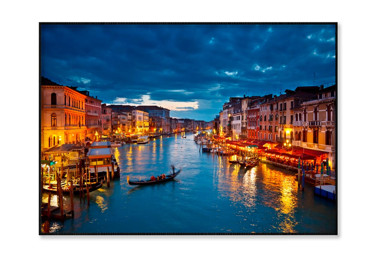 Grand Canal at Night, Venice Home Decor Premium Quality Poster Print Choose Your Sizes