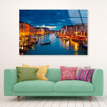 Grand Canal at Night, Venice Acrylic Glass Print Tempered Glass Wall Art 100% Made in Australia Ready to Hang