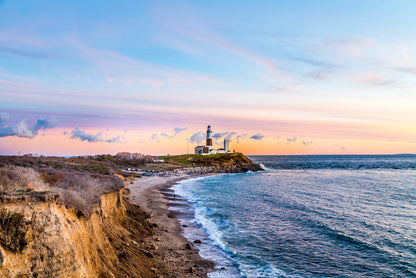 Lighthouse in Coast of Montauk Home Decor Premium Quality Poster Print Choose Your Sizes