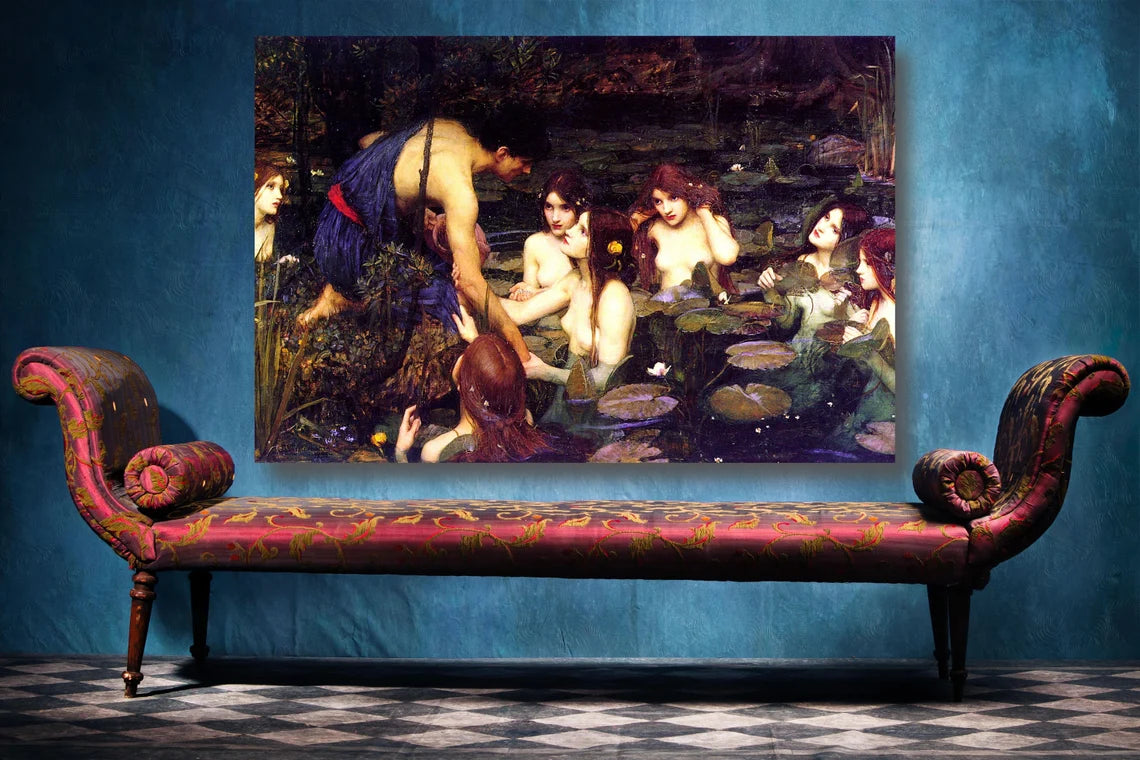 John William Waterhouse, Hylas And The Nymphs UV Direct Aluminum Print Australian Made Quality