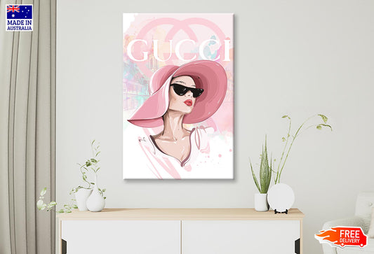Lady With Pink Hat Fashion Store Wall Art Limited Edition High Quality Print