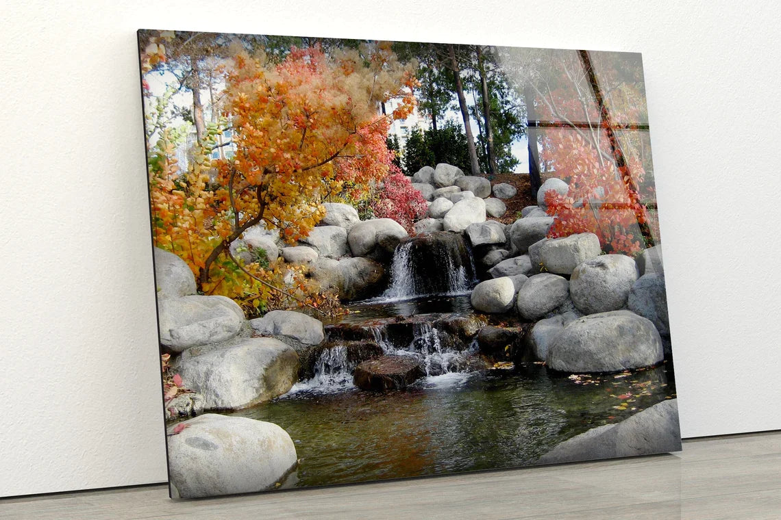 Rocky Waterfall View UV Direct Aluminum Print Australian Made Quality