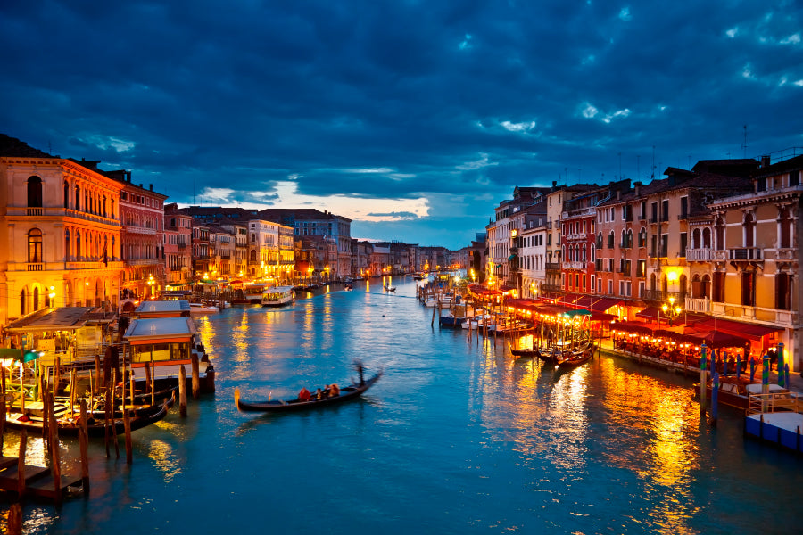 Grand Canal at Night, Venice Home Decor Premium Quality Poster Print Choose Your Sizes