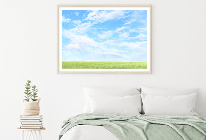 Beautiful Scenic View of Grassy Field and Blue Sky Home Decor Premium Quality Poster Print Choose Your Sizes