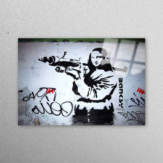 Banksy Woman Painting Acrylic Glass Print Tempered Glass Wall Art 100% Made in Australia Ready to Hang