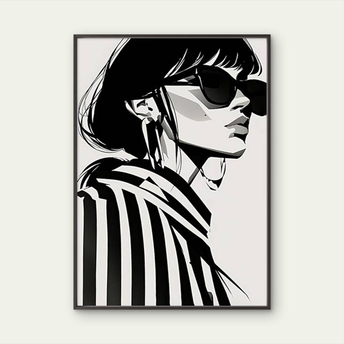 Black and White Fashion Woman Illustration Fashion Home Decor Premium Quality Poster Print Choose Your Sizes