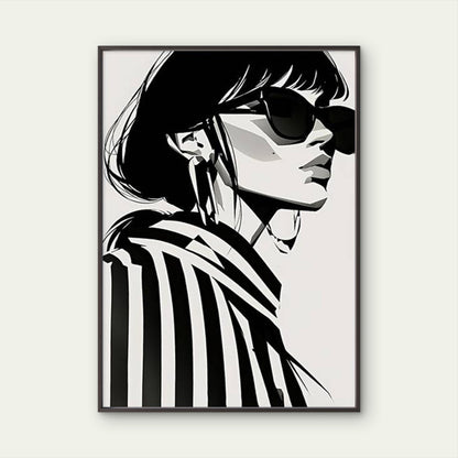 Black and White Fashion Woman Illustration Fashion Home Decor Premium Quality Poster Print Choose Your Sizes