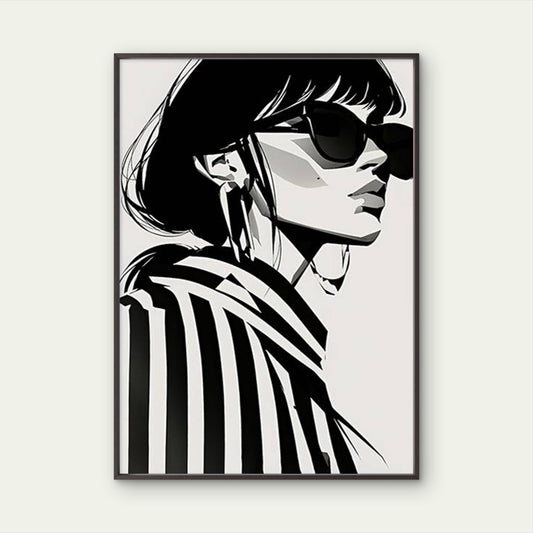Black and White Fashion Woman Illustration Fashion Home Decor Premium Quality Poster Print Choose Your Sizes