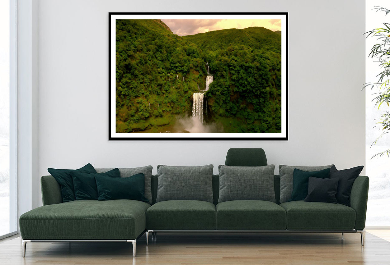 Waterfall in the Forest View Home Decor Premium Quality Poster Print Choose Your Sizes