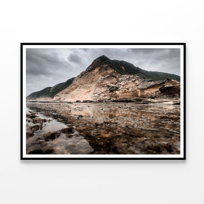 View of a Rocky Mountain with Clouds in the Sky Home Decor Premium Quality Poster Print Choose Your Sizes